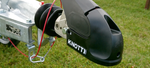 Gancio a sfera KNOTT KS30 con stabilizzatore per rimorchio da 3000 kg con timone tubolare da 50 mm