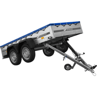 Rimorchio a due assi 264x125 UNITRAILER GARDEN 264/2 KIPP con telaio H-0 e telone blu