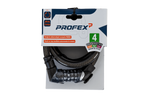 Lucchetto per bicicletta PROFEX 81613 con combinazione, lungo 180 cm.