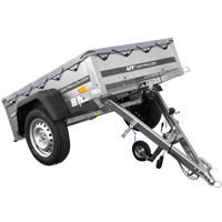 Rimorchio Garden Trailer 150 kipp con ruotino telaio h-0 e telone grigio