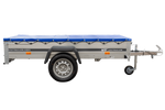 RIMORCHIO LEGGERO GARDEN TRAILER 230 KIPP CON RUOTINO DI SUPPORTO E TELO PIATTO BLU