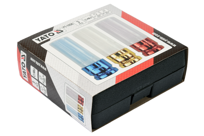 Bussole a percussione per cerchi in alluminio YATO YT-1056 17-21mm 3 pezzi.