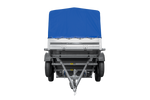 RIMORCHIO GARDEN TRAILER UNITRAILER 264/2 KIPP CON RUOTINO D'APPOGGIO, TELAIO H-800 E COPERTURA BLU