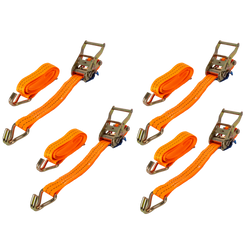 Set di quattro cinghie di trasporto UNITRAILER arancioni da 12 m/35 mm/2 t con tenditore