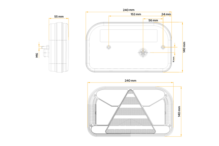 Fanale posteriore FRISTOM FT-170 LED baionetta 6 funzioni sinistro