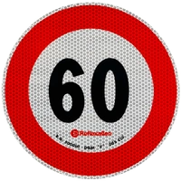 Adesivo riflettente LAMPADA limite di velocità 60 km/h cartello B-33