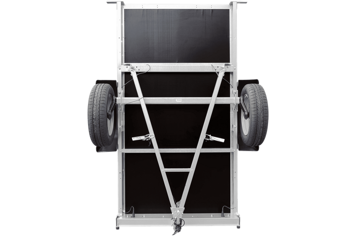 Rimorchio per auto 200x106 UNITRAILER GARDEN 200 KIPP con telaio H-800 e telone grigio