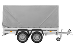 Rimorchio a due assi 264x125 UNITRAILER GARDEN 264/2 KIPP con telaio H-1100 e telone grigio