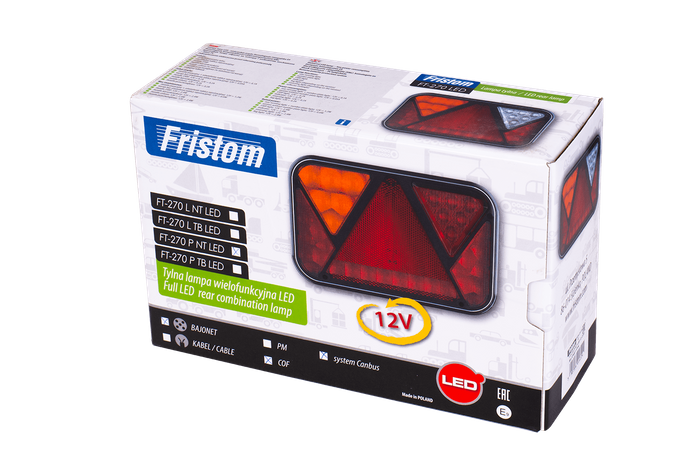 Fanale posteriore Fristom FT-270 LED 5 funzioni destro