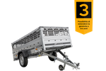 RIMORCHIO LEGGERO GARDEN TRAILER 264 KIPP CON RUOTINO SOVRASPONDE IN RETE E TELO PIATTO GRIGIO