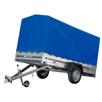 Rimorchio per auto 264x125 UNITRAILER GARDEN 264 KIPP con telaio H-1100 e copertura blu