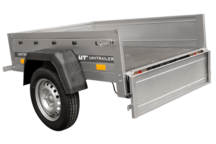 Rimorchio carrello leggero senza freni trasporto cose 750 kg Unitrailer Garden Trailer 150 kipp (new)