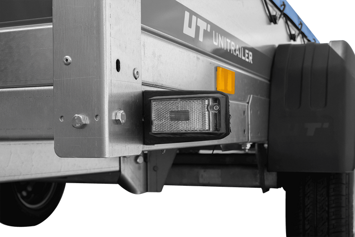 Rimorchio a due assi 264x125 UNITRAILER GARDEN 264/2 KIPP con telaio H-0 e telone blu