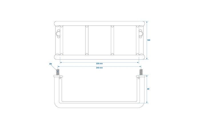 Griglia protettiva per fanale posteriore del rimorchio ProPlus, copertura per fanale posteriore 228x105x80mm