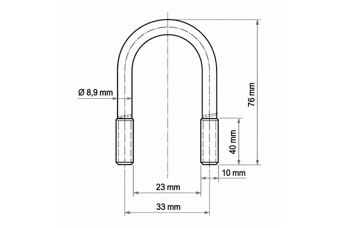 Morsetto ovale DROMET tipo B M10 23×76mm