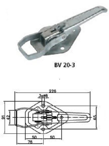 Gancio laterale con chiusura WINTERHOFF BV 20-3 + BVG 20-A chiusura laterale completa del rimorchio