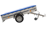 Rimorchio leggero 230x125 UNITRAILER GARDEN 230 KIPP con telaio H-0 e copertura blu