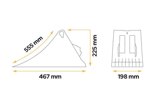 Cuneo fermaruota LOKHEN h: 225 mm E53 / completo di supporto