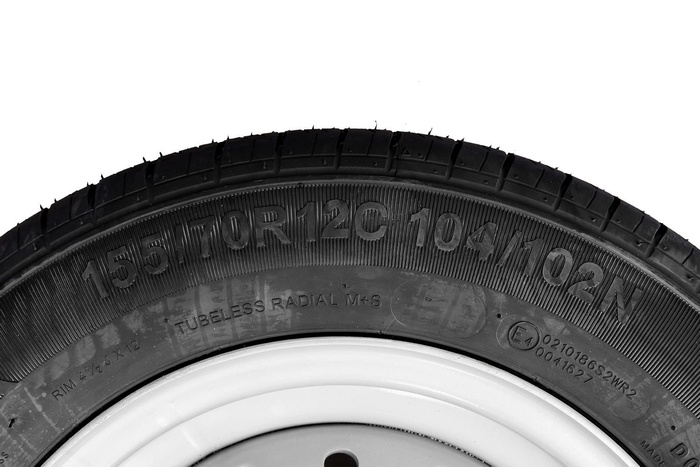 Ruota rinforzata per rimorchio PNEUMATICO KENDA 155/70 R12C 104/102N KENDA RIM 4.5Jx12"H2 5x112 ET:20