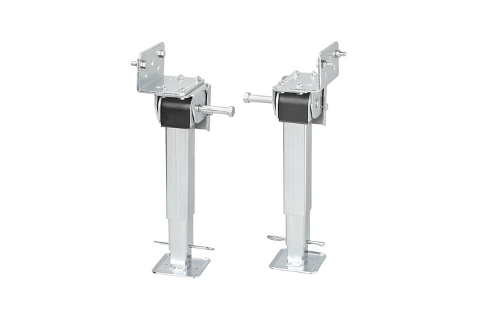 Set di due supporti estensibili con manovella e attacco ProPlus 361500 per rimorchio pianale da 1000 kg, 290-460 mm.