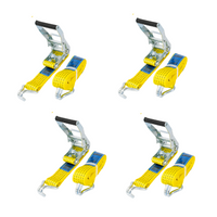 Set di quattro cinghie di trasporto UNITRAILER gialle da 4 m/50 mm/5 t con tenditore