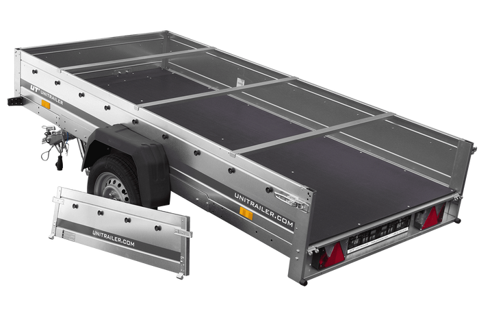 RIMORCHIO DA GIARDINO 264 KIPP CON RUOTA DI SUPPORTO, TELAIO H-0 E Telone GRIGIO