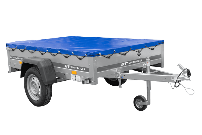 Rimorchio leggero 200x125 UNITRAILER GARDEN 201 KIPP con copertura blu