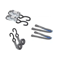 Set di due cinghie di trasporto HILLS da 3 m/25 mm/1 t con tenditore e due imbracature da 0,45 m per fissare la motocicletta.