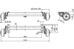 Assale frenato AL-KO COMPACT per rimorchio/carro attrezzi 1350kg 800mm 1250mm 5x112