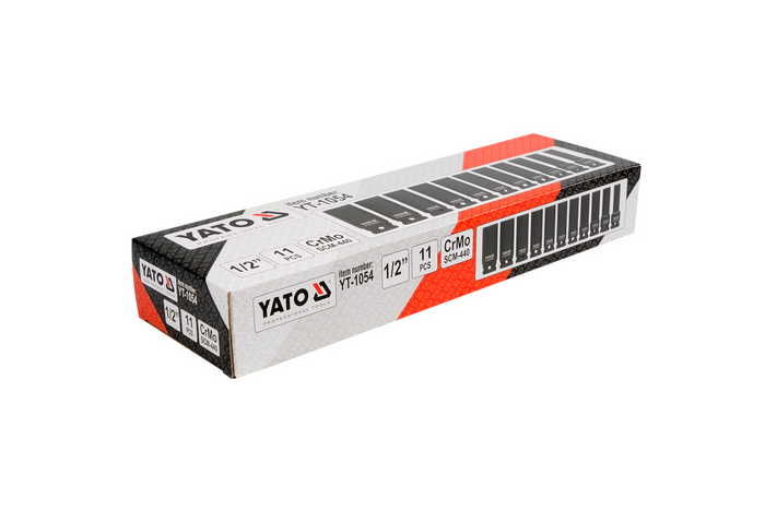 Bussole a percussione lunghe YATO YT-1054 Bussole da 1/2" 11 pezzi.