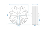 Ruota di scorta per ruotino di supporto ProPlus 341549 in gomma piena, 220x70 mm