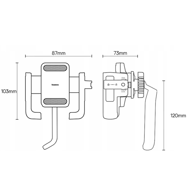 Supporto universale per telefono da bici/moto per specchietto BASEUS GoTrip Series