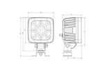 Faro da lavoro a LED con riflettore WAŚ W144/70 1206 12xLED 4000lm
