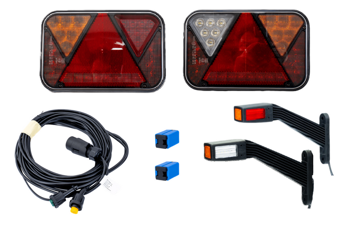 Set luci: luci posteriori a LED FRISTOM FT-270 + luci di posizione a LED FRISTOM FT-145 + cablaggio MANTES 4,5 m 7PIN