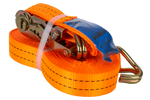 Set di quattro cinghie di trasporto UNITRAILER arancioni da 12 m/35 mm/2 t con tenditore