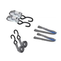 Set di due cinghie di trasporto HILLS da 3 m/25 mm/1 t con tenditore e due imbracature da 0,45 m per il fissaggio della motocicletta