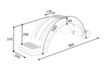 Parafango per rimorchio per barca 13" DOMAR D20422 passaruota 950/240mm