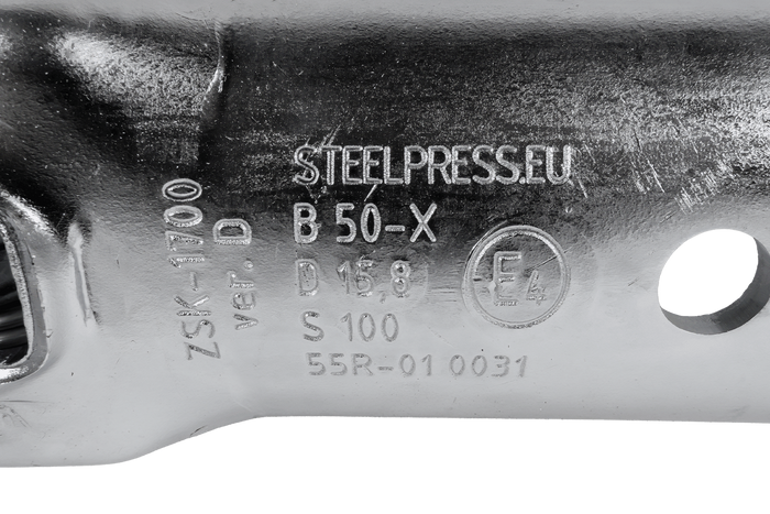 Gancio di traino a sfera STEELPRESS ZSK-1700D+Z2 per rimorchio da 1700 kg con timone tubolare da 35-50 mm