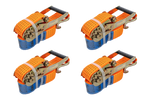 Set di quattro cinghie di trasporto UNITRAILER arancioni da 4 m/50 mm/5 t con tenditore