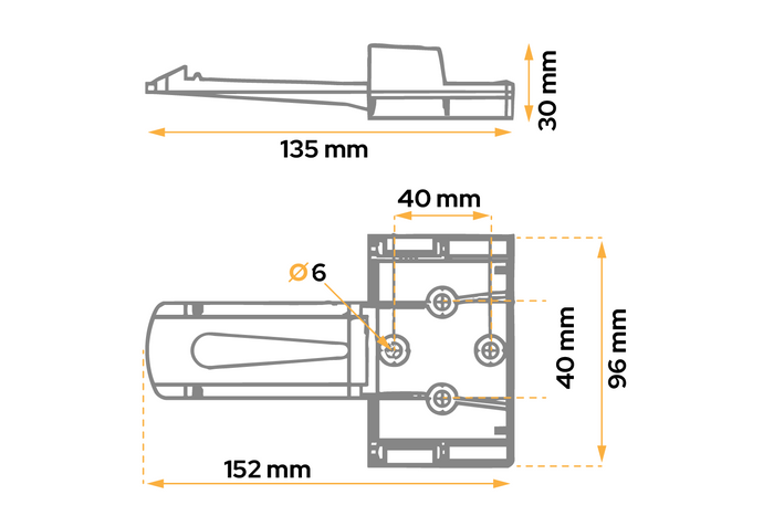 Cuneo per ruote con staffa di montaggio AL-KO UK10 h:102mm