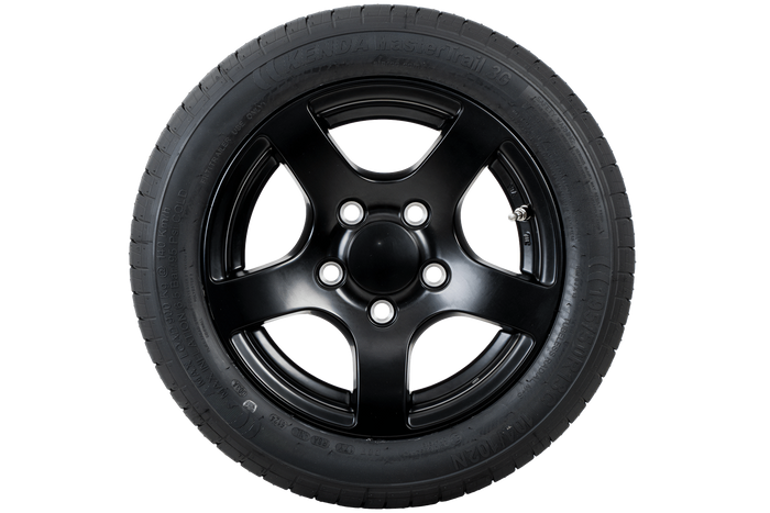 Ruota per rimorchio rinforzata KENDA PNEUMATICI 195/50 R13C 104/102N CERCHIO IN ALLUMINIO STARCO nero 6Jx13"H2 5x112 ET:30