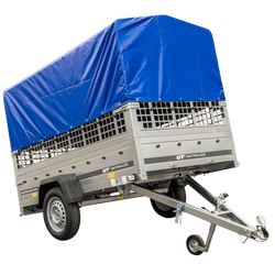 UNITRAILER GARDEN TRAILER 230 KIPP RIMORCHIO LEGGERO 230x125 750 KG CON SOVRASPONDE GRIGLIATE CENTINA CON TELONE E RUOTINO 