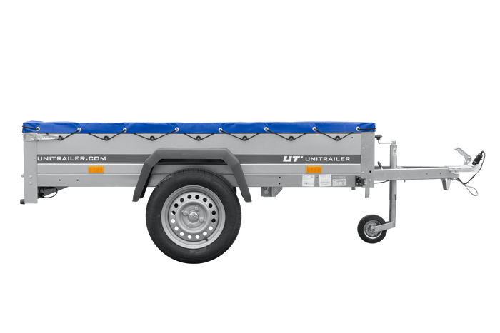 Rimorchio leggero 200x125 UNITRAILER GARDEN 201 KIPP con copertura blu