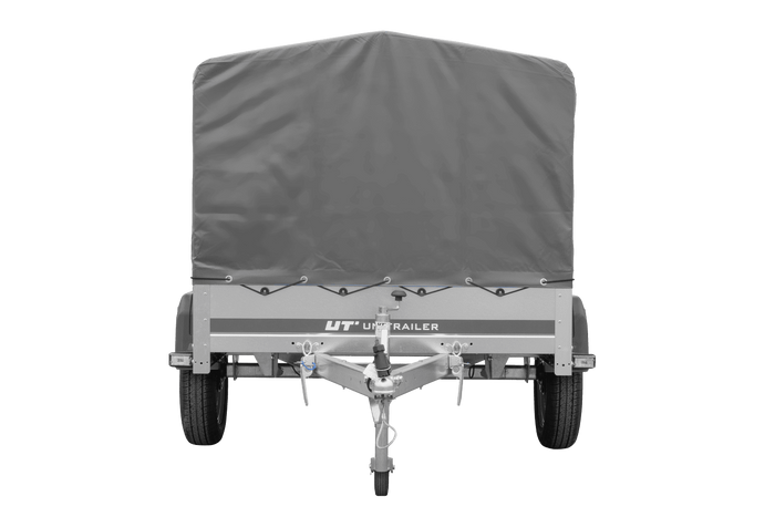 Rimorchio monoasse 200x125 UNITRAILER GARDEN 201 KIPP con telaio H-800 e copertura grigia