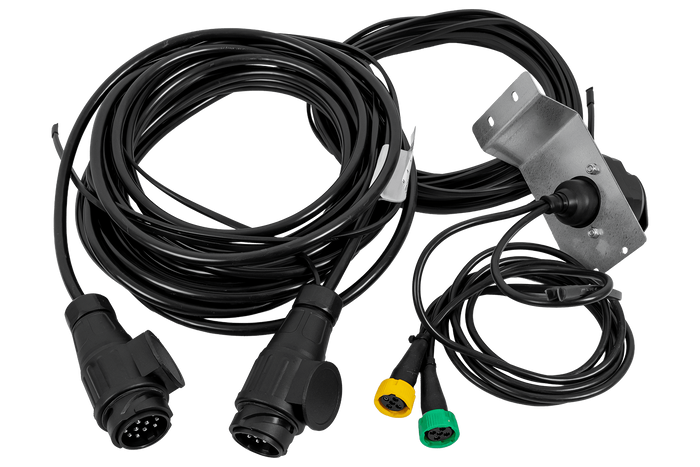 Impianto elettrico MANTES, cablaggio per rimorchio barca 11,67 m, spina a 13 pin, 2 baionette a 5 pin