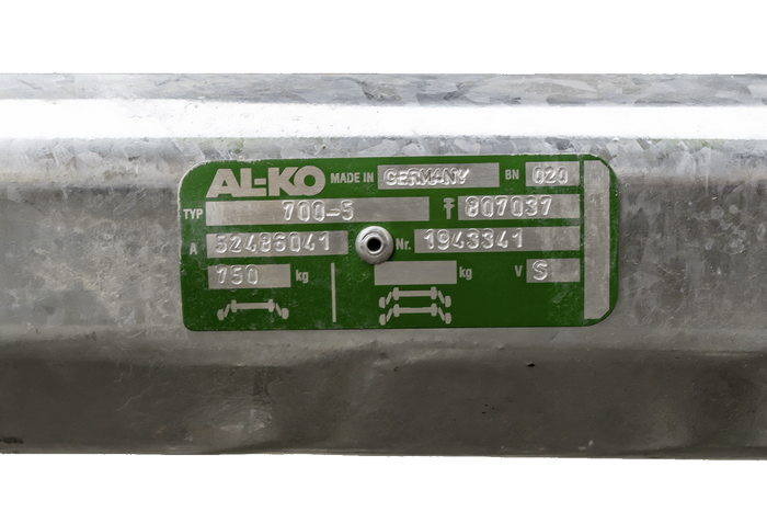 Assale AL-KO OPTIMA non frenato per rimorchio 750kg 1260mm 1660mm 4x100