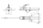 Gancio di traino KNOTT K7.5-H+KZE7.5 con supporto e cavo per rimorchio da 750 kg con timone a V.