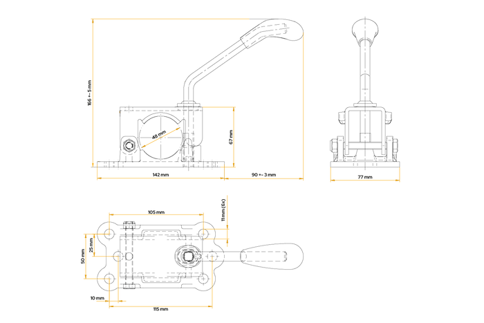 Morsetto per la ruota di supporto KNOTT LBG48, ghisa, 48 mm