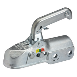 Gancio di traino WINTERHOFF WW 350-RC-H1414 per rimorchio da 3500 kg con timone in tubo da 60 mm, in ghisa.