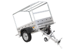 Rimorchio leggero 150x106 con telone blu e centina PTT 750 kg Garden Trailer 150 kipp